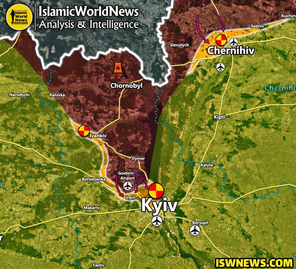 Бои за Ирпень в феврале-марте 2022: хронология, фото, видео Kief EN 27feb22 scaled Review of the latest military changes in the north, east and south of Ukraine fronts until February 27